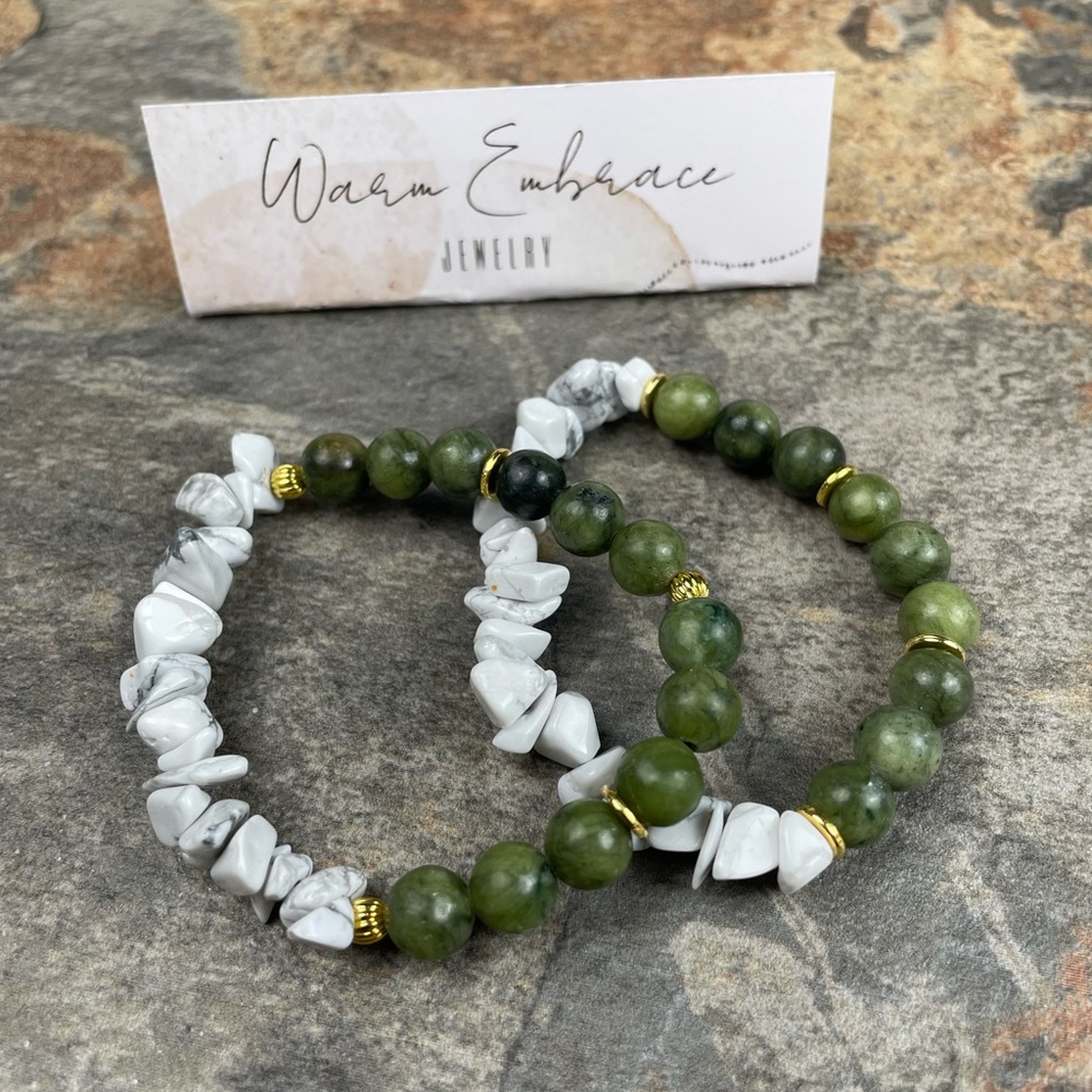 Cash Flow Bracelet with Jade and Howlite